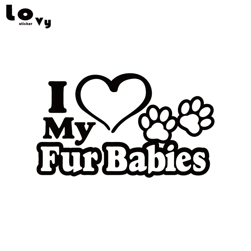 I Love My Fur/Милая семейная наклейка на автомобиль в виде лапы/наклейка для украшения