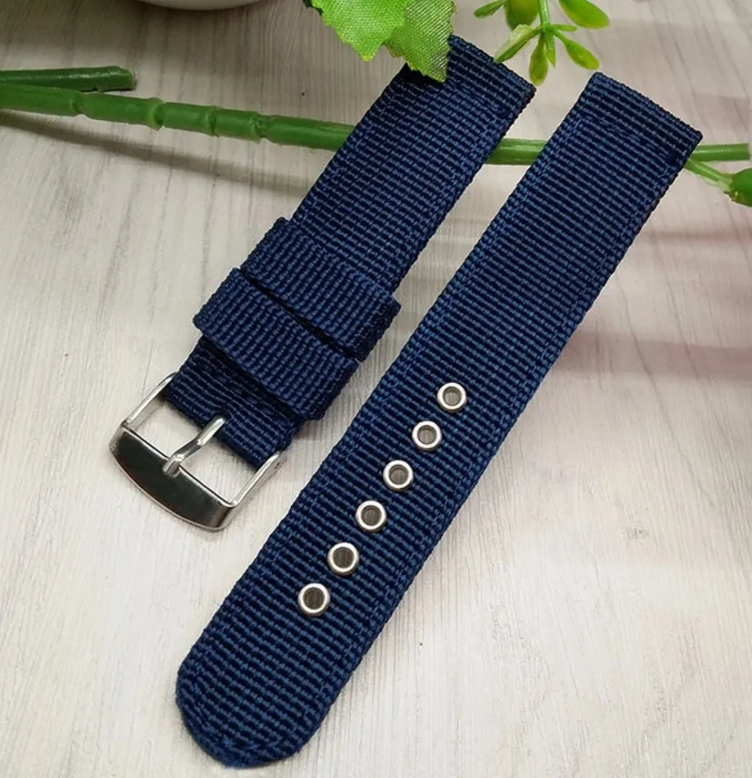 CARL YWET 16 18 20 22 24mm Black Green Blue Brown Watchband Handmade Nylon Fabric Canvas Strap Belt For Rolex Tudor Brand Watch | Наручные