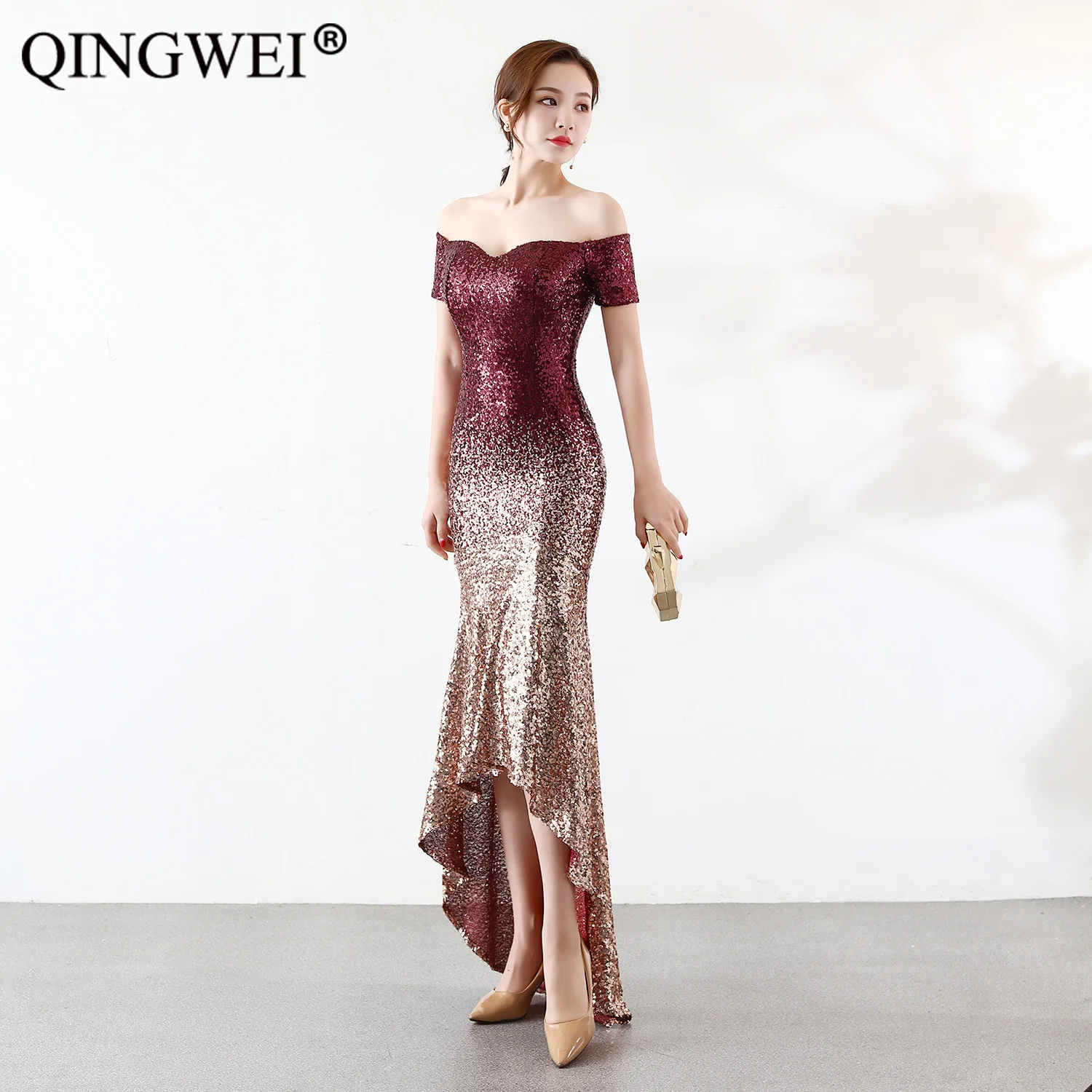 2019 new short sleeve one-shoulder beads perspective sexy dress wedding party party dress gradient evening dress dresses summer
2019 new short sleeve one-shoulder beads perspective sexy dress wedding party party dress gradient evening dress dresses summer