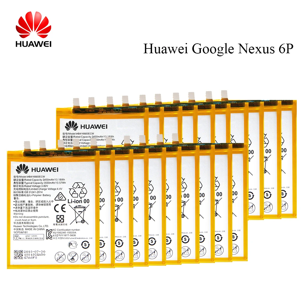 20Pcs/Lot HB416683ECW for Huawei Google Ascend Nexus 6P H1511 H1512 Phone Battery Replacement 3450/3550mAh Factory Supply 
20Pcs/Lot HB416683ECW for Huawei Google Ascend Nexus 6P H1511 H1512 Phone Battery Replacement 3450/3550mAh Factory Supply