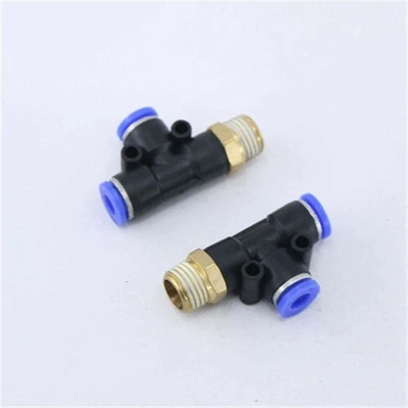 PD Pneumatic Connector 4mm-12mm Hose Tube T Shape Tee Air Fitting 1/4" 1/8" 3/8" 1/2"BSPT Male Thread 3 Way Pipe Coupler
PD Pneumatic Connector 4mm-12mm Hose Tube T Shape Tee Air Fitting 1/4" 1/8" 3/8" 1/2"BSPT Male Thread 3 Way Pipe Coupler