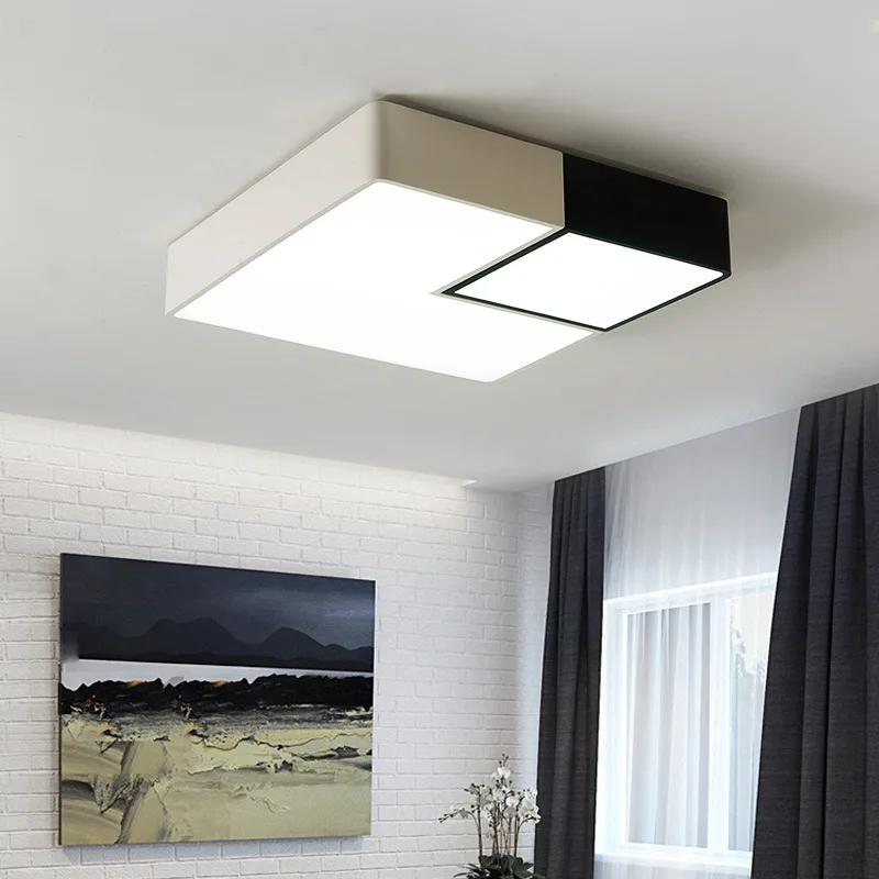 Simple Geometric Square LED Ceiling Lamp Kitchen Bedroom modern Black/White lamparas techo restaurant House Lighting Fixture
Simple Geometric Square LED Ceiling Lamp Kitchen Bedroom modern Black/White lamparas techo restaurant House Lighting Fixture