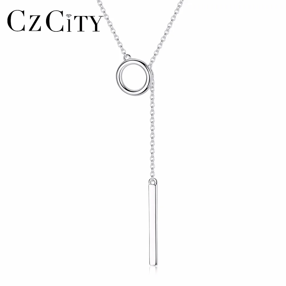 CZCITY Unique 925 Sterling Silver Bar Pendant Necklaces Simple Thick Strip Adjustable Chain Necklaces for Women Party Gift
CZCITY Unique 925 Sterling Silver Bar Pendant Necklaces Simple Thick Strip Adjustable Chain Necklaces for Women Party Gift