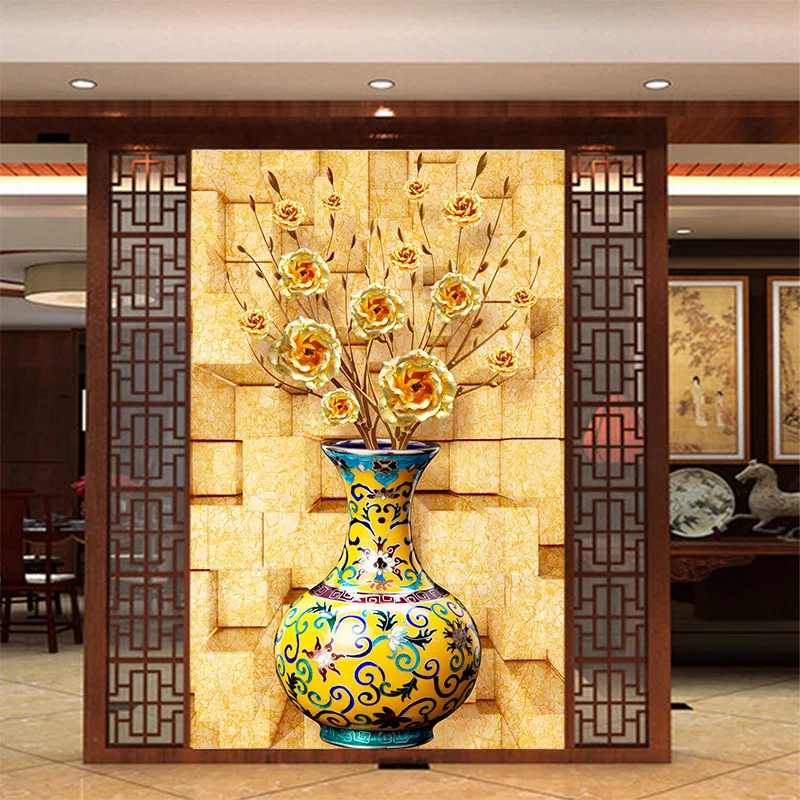 3D mural wallpaper Customized medium-size Chinese pattern with Embossed vase as vertical background the corridor screen
3D mural wallpaper Customized medium-size Chinese pattern with Embossed vase as vertical background the corridor screen