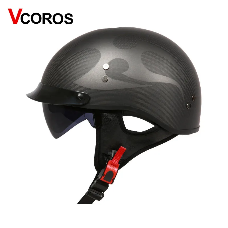 VCOROS carbon fiber Open face motorcycle helmet unique Retro half face motorbike helmet with sun shield visor moto helmets DOT
VCOROS carbon fiber Open face motorcycle helmet unique Retro half face motorbike helmet with sun shield visor moto helmets DOT
