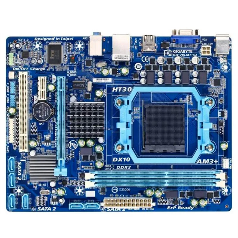 Материнская плата для Gigabyte оригинальная б/у настольного ПК 78LMT S2 760G Socket AM3 + DDR3 SATA2