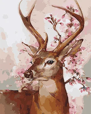 MOLEK DIY картина маслом по номерам набор Blessed Deer абстрактная раскраска Картина на