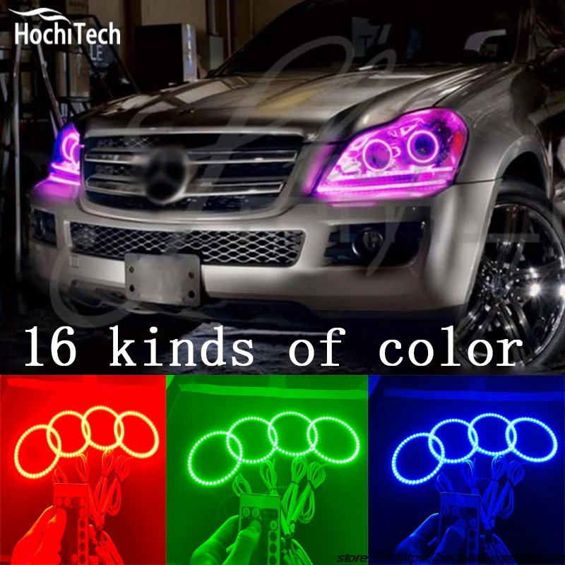 Супер яркое кольцо для Mercedes Benz GL Class X164 GL450 colorshift RGB ангельские глазки гало