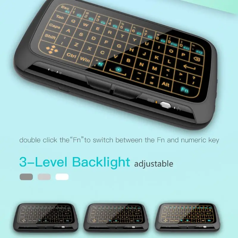 H18+ H18 Plus 2.4GHz Mini Wireless Keyboard With Full Touchpad Backlight Function Air Mouse Keyboards With Backlit For Android
H18+ H18 Plus 2.4GHz Mini Wireless Keyboard With Full Touchpad Backlight Function Air Mouse Keyboards With Backlit For Android