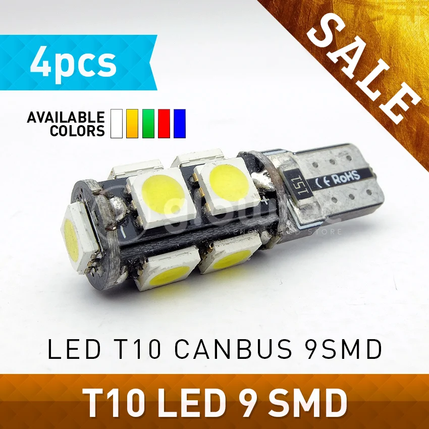 4pcs T10 9SMD 5050 LED Canbus 12V Car LED Light Canbus T10 W5W canbus 194 9 SMD 5050 led BULB LIGHT WHTE RED BLUE GREEN GLOWTEC
4pcs T10 9SMD 5050 LED Canbus 12V Car LED Light Canbus T10 W5W canbus 194 9 SMD 5050 led BULB LIGHT WHTE RED BLUE GREEN GLOWTEC
