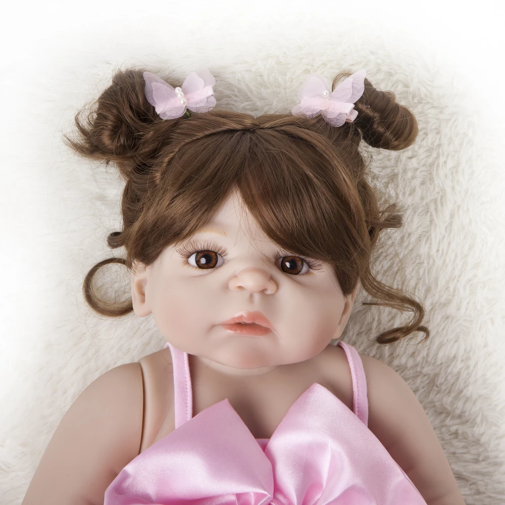 55 см полное тело силикона для новорожденных девочек куклы игрушки Реалистичные