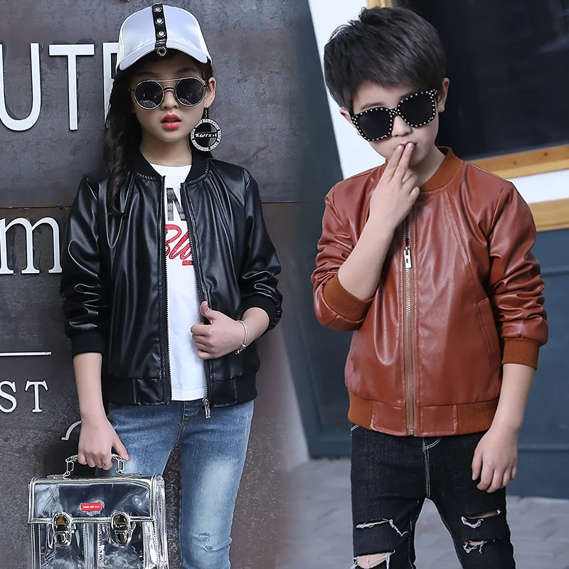 Spring Children Genuine Leather Jacket Boys Autumn Leather Coat Girls Spring Pu Jacket Children Solid Casual Outerwear 3T-14T
Spring Children Genuine Leather Jacket Boys Autumn Leather Coat Girls Spring Pu Jacket Children Solid Casual Outerwear 3T-14T