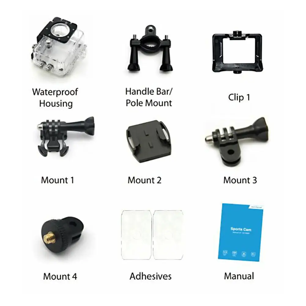

16MP Action Camera Ultra HD 4K 30fps WiFi 2.0" 170D 30m Go Waterproof Pro Cam Sports Video Camcorder Mini DV Helmet Sport Camera