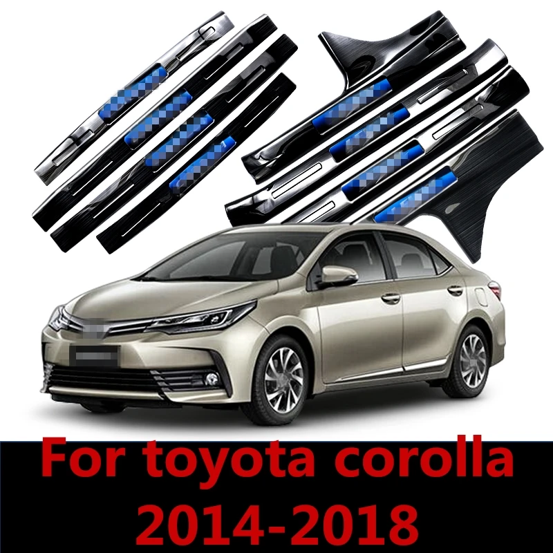 Накладка на порог для toyota corolla 2014 2018 защитная из нержавеющей стали автомобильные
