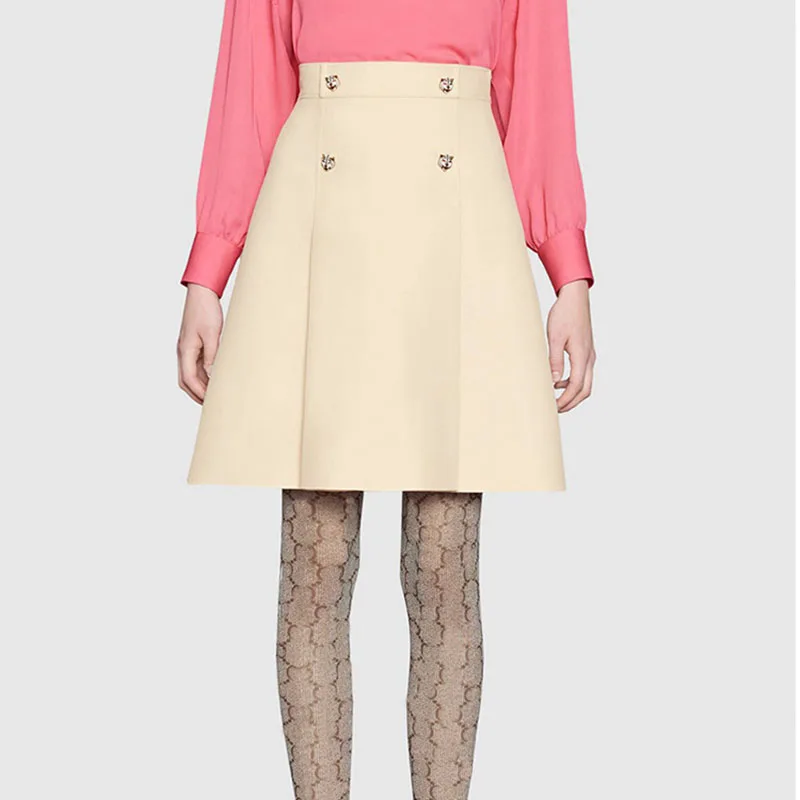 2019 дизайнерские шикарные Брендовые юбки для подиума женская короткая Однотонная