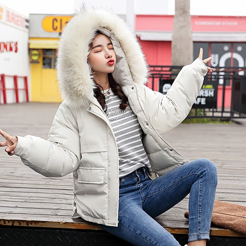 Зимняя женская короткая куртка 2018 хлебное пальто Женский Искусственный мех