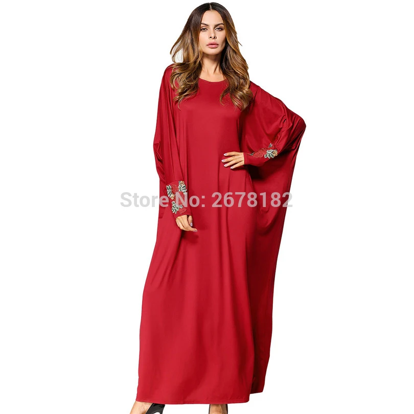 Женское платье макси Abaya большого размера с о вырезом модельная мусульманская