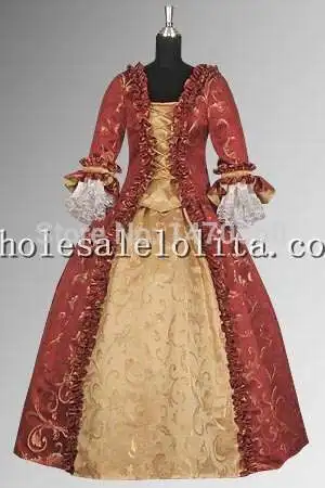 Custom Made 17th Century Red & Gold Baroque Renaissance Dress Handmade in Baroque Damask
Custom Made 17th Century Red & Gold Baroque Renaissance Dress Handmade in Baroque Damask