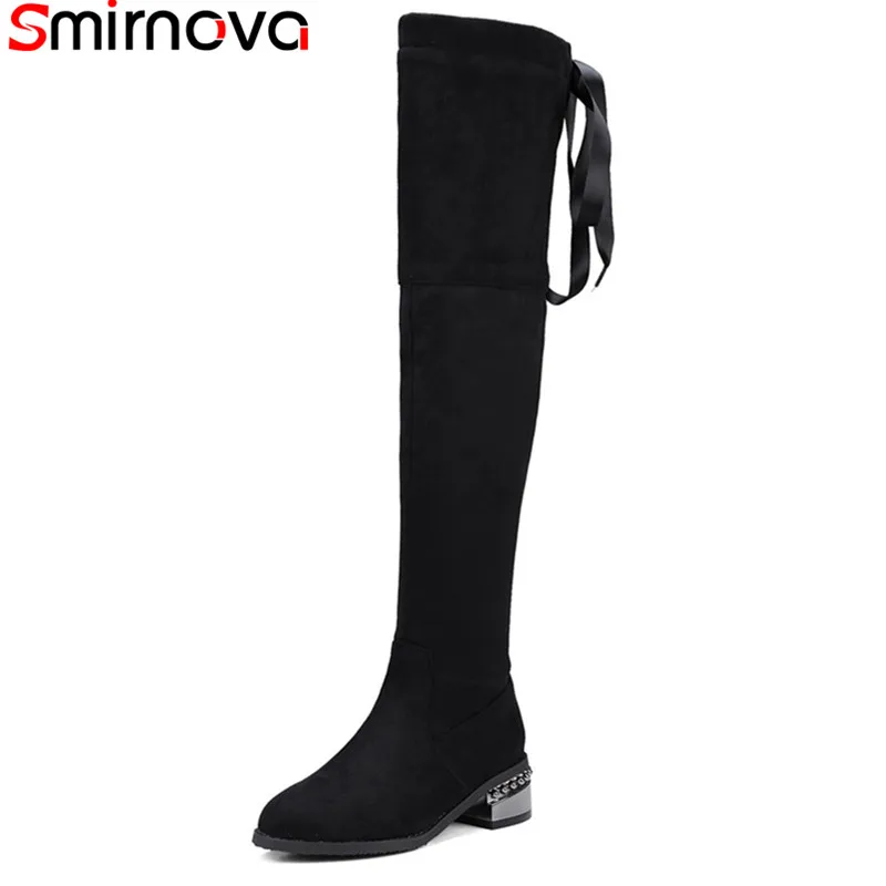 Smirnova 2018 NEW arrival fashion over the knee boots solid flock round toe square heels boots casual black women winter boots
Smirnova 2018 NEW arrival fashion over the knee boots solid flock round toe square heels boots casual black women winter boots