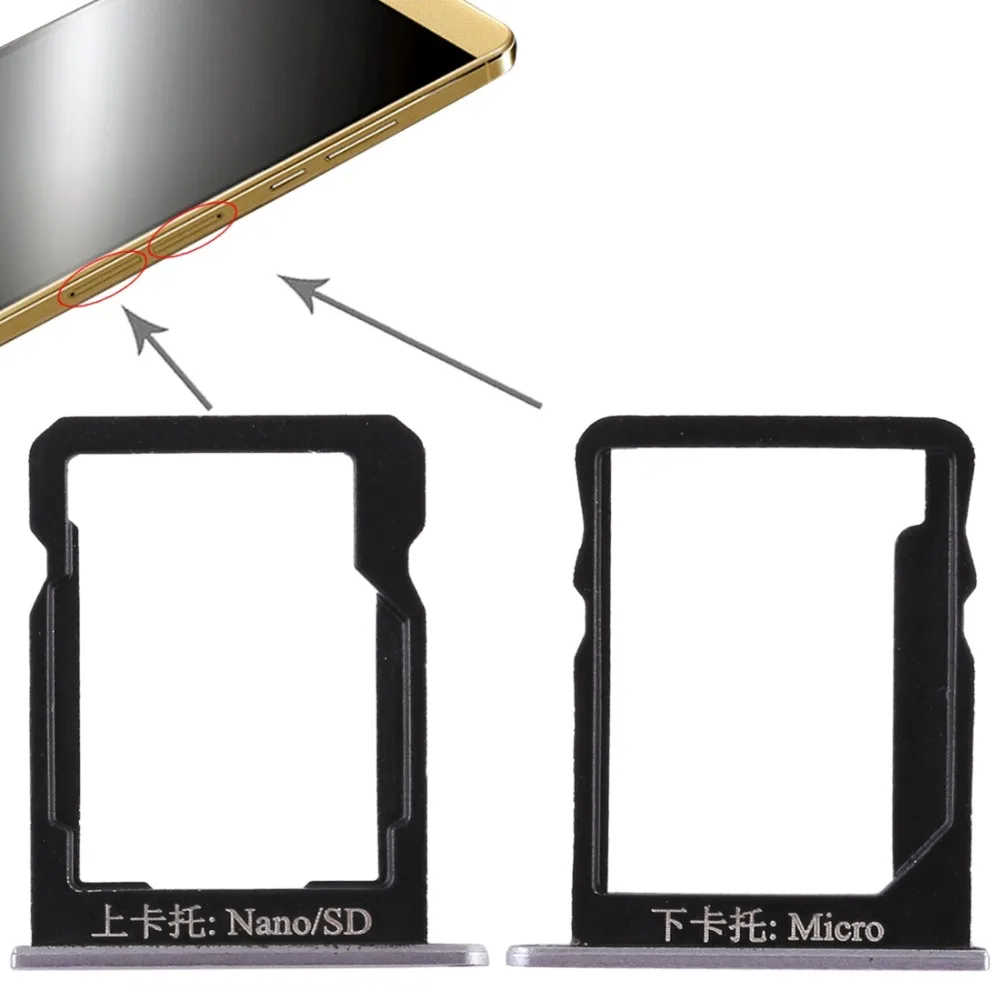 Новый лоток для sim карты + карты/Micro SD карта Huawei Honor 6 Plus Запасные Запчасти