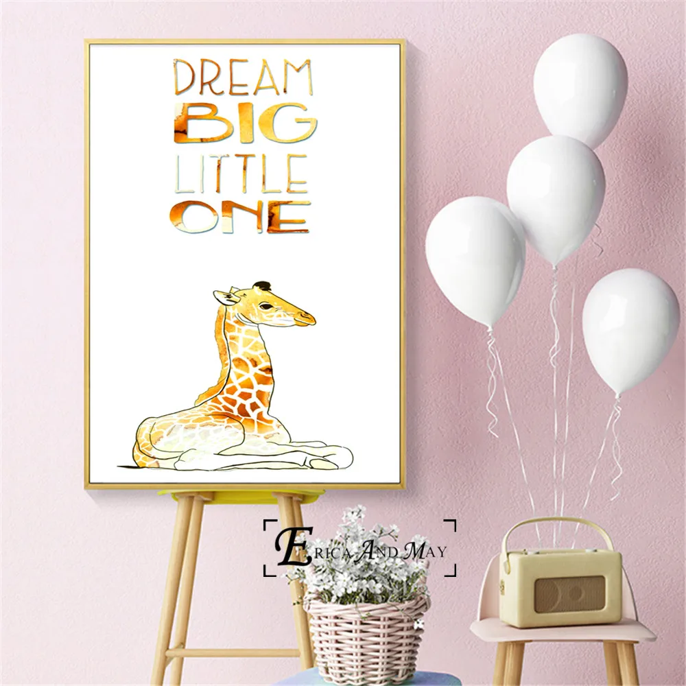 Giraffe Big Dream Little One Posters and Prints Wall art Decorative Picture Canvas Painting For Kids Room Home Decor Unframed
Giraffe Big Dream Little One Posters and Prints Wall art Decorative Picture Canvas Painting For Kids Room Home Decor Unframed