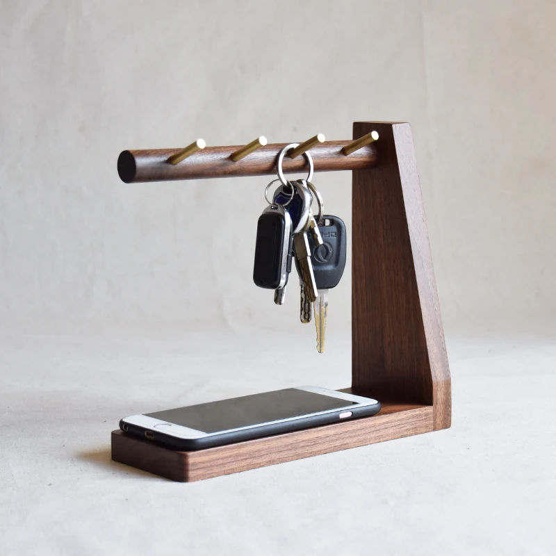 Creative Brass Keys Hook L Shape Black Walnut Door Entrance Storage Rack Eco Natural Wood Home Table Organizer for Sundries
Creative Brass Keys Hook L Shape Black Walnut Door Entrance Storage Rack Eco Natural Wood Home Table Organizer for Sundries