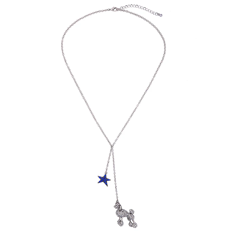 Bulk Price Romantic Summer Jewelry Color Crystal Sheep Long Pendant Necklace Thin Chain Blue Star Cute Collar | Украшения и