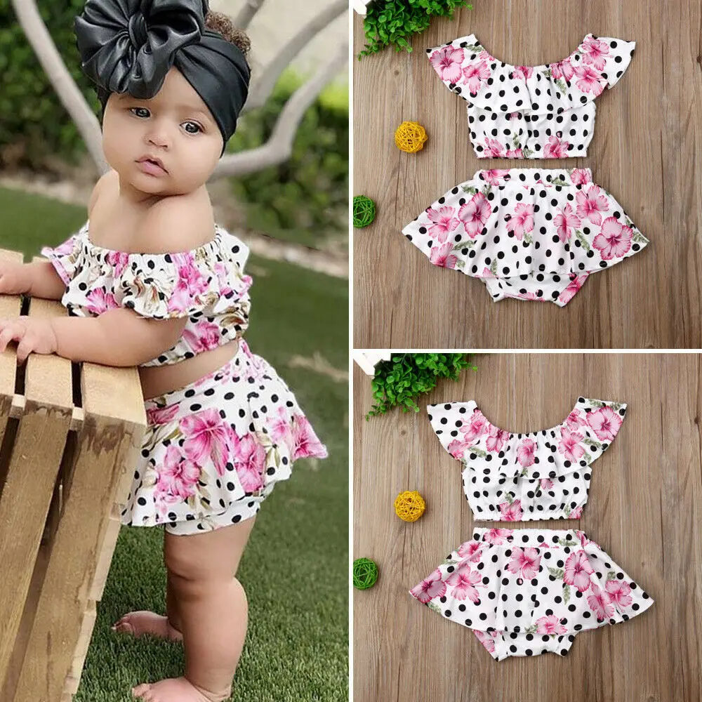 Newest Fashion Newborn Baby Girl Clothes Flower Print Polka Dot Crop Tops Tutu Short Pants 2pcs Outfits Summer
Newest Fashion Newborn Baby Girl Clothes Flower Print Polka Dot Crop Tops Tutu Short Pants 2pcs Outfits Summer