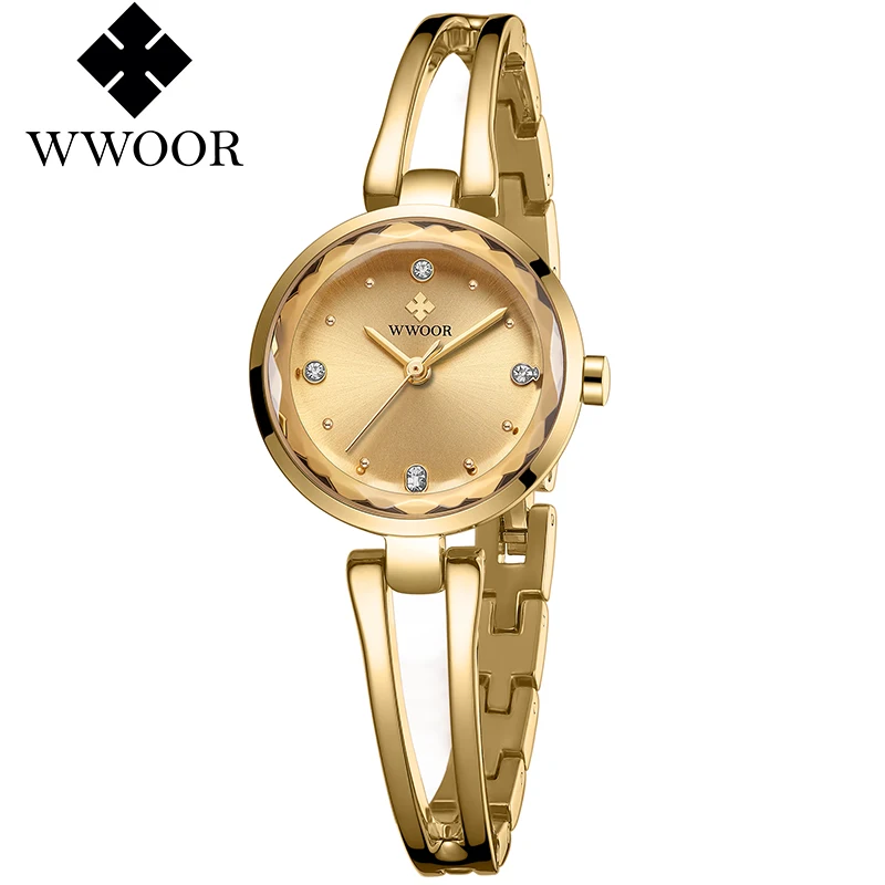 Женские наручные часы WWOOR розовое золото Топ бренд роскошные модные женские с