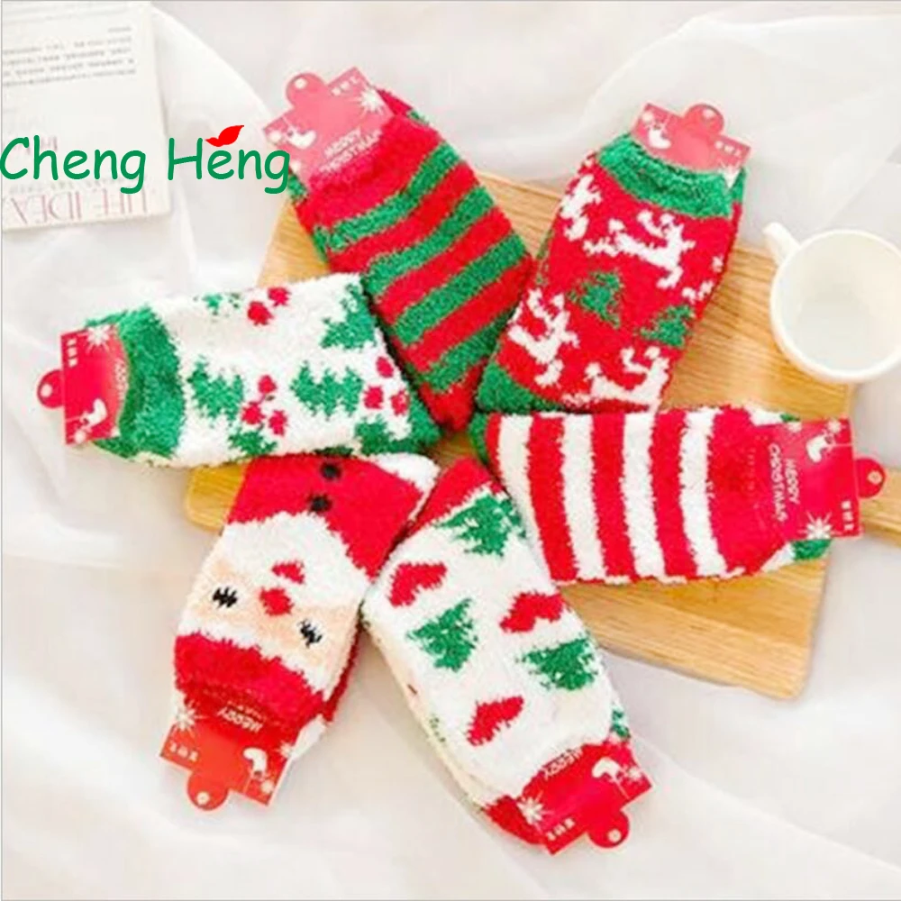 Фото Модные теплые полубархатные носки CHENG HENG для пожилых людей 5 - купить