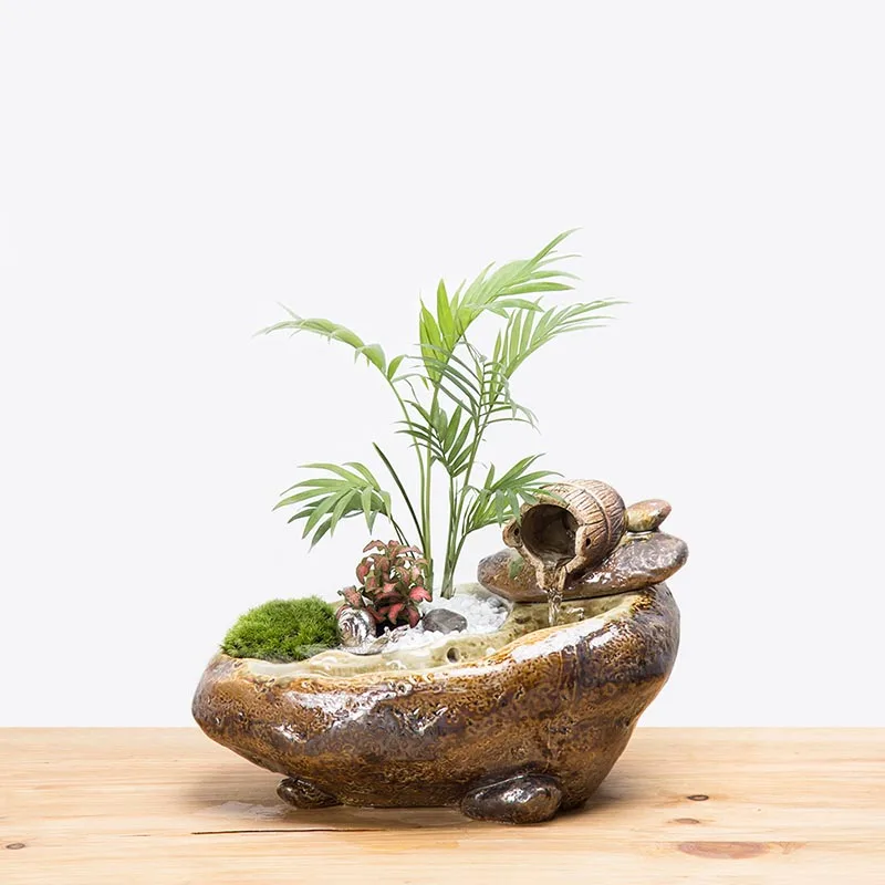110V-220V Ceramics Flowing Water Fountain Creative Rockery Micro Landscape Water Feature Succulents Plant Flower Pot Decoration
110V-220V Ceramics Flowing Water Fountain Creative Rockery Micro Landscape Water Feature Succulents Plant Flower Pot Decoration