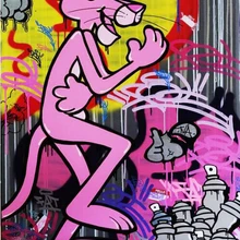 Ручная работа alec Холст Поп арт Алек граффити искусство розовый