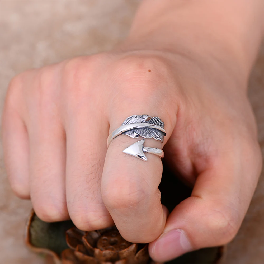 MetJakt Vintage 925 Sterling Silver Lover's Ring & Cupid's Arrow for Thai Silver Jewelry Open Ring Resizable
MetJakt Vintage 925 Sterling Silver Lover's Ring & Cupid's Arrow for Thai Silver Jewelry Open Ring Resizable