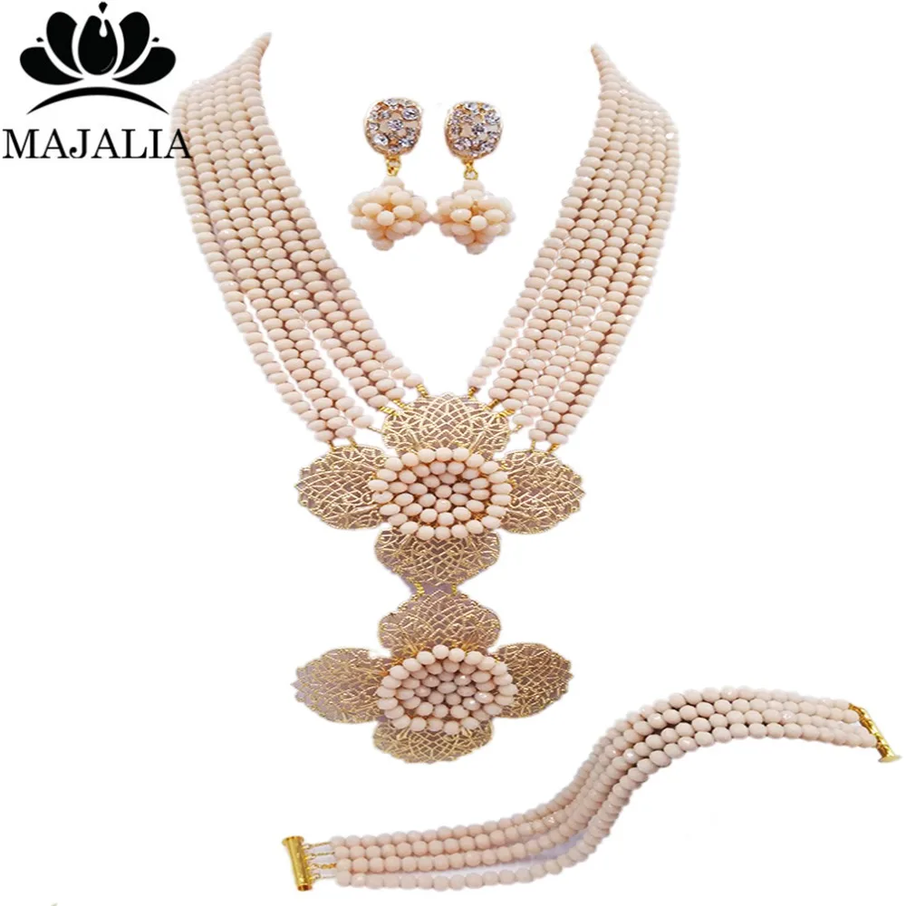 Majalia Classic Nigerian Wedding African Bead Jewelry Set Ivory Beige Crystal Necklace Bridal Jewelry Sets Free Shipping AU025
Majalia Classic Nigerian Wedding African Bead Jewelry Set Ivory Beige Crystal Necklace Bridal Jewelry Sets Free Shipping AU025