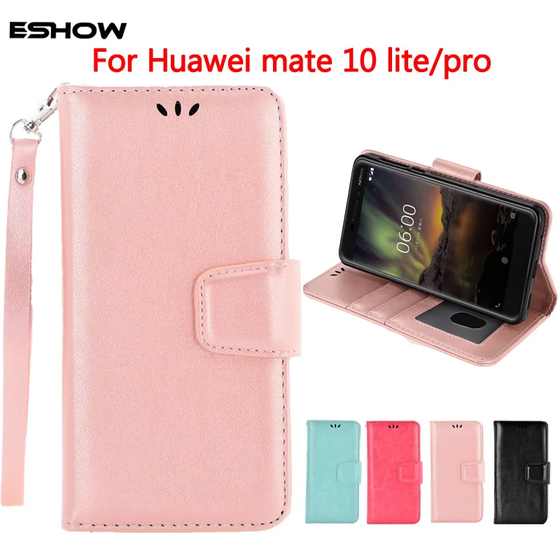 Чехол для huawei mate 10 lite pro Женский кошелек флип чехол телефона Роскошные Кожа PU