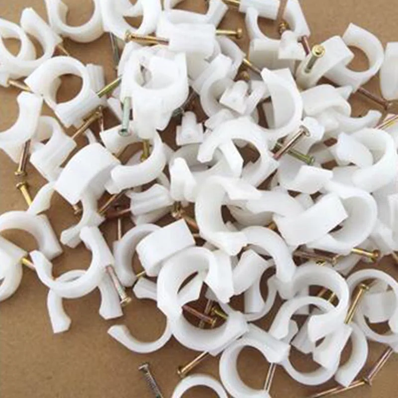175pcs/lot 10mm Plastic Circle Nail Clips Solid wire nail for amplifier 75-7 Cable
175pcs/lot 10mm Plastic Circle Nail Clips Solid wire nail for amplifier 75-7 Cable