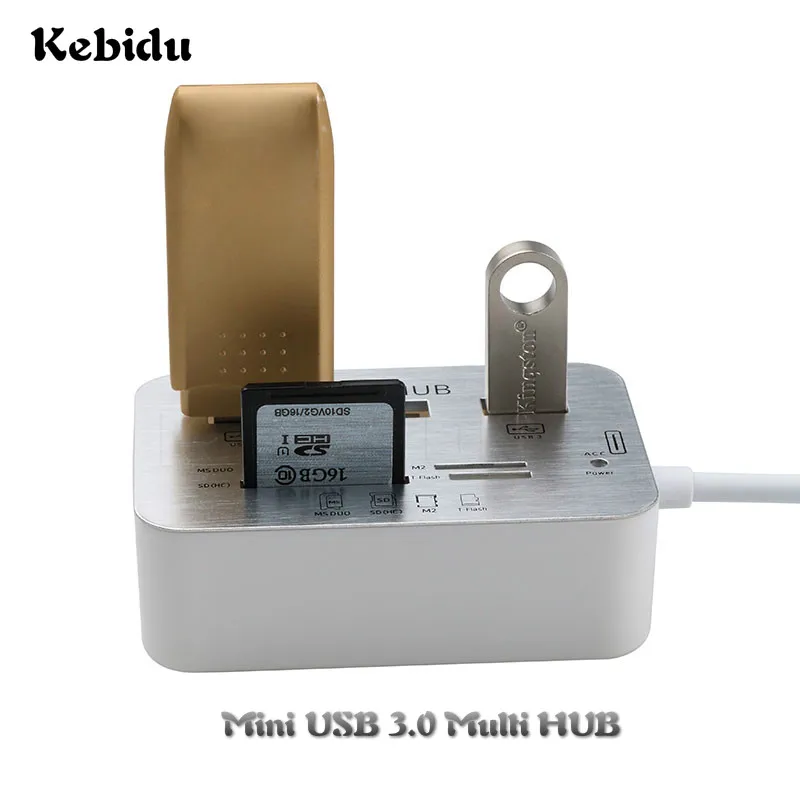 Kebidu высокоскоростной мини-концентратор USB 3,0 и кардридер Combo с MS/SD/M2/TF и 3 портами USB-разветвитель для ПК
Kebidu высокоскоростной мини-концентратор USB 3,0 и кардридер Combo с MS/SD/M2/TF и 3 портами USB-разветвитель для ПК