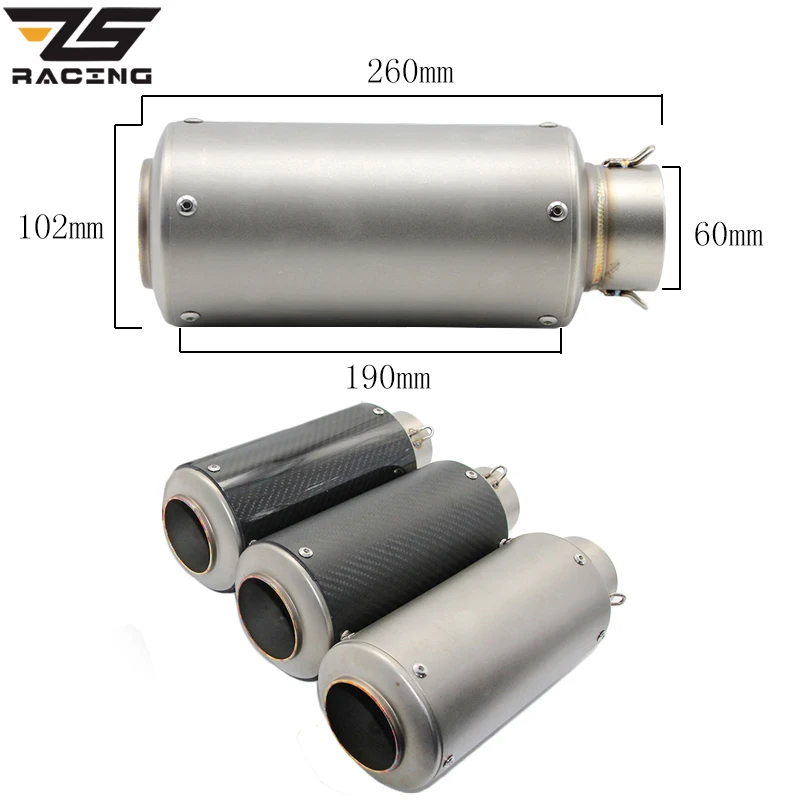 ZS Racing 60mm Carbon Fiber SC Motorcycle Exhaust Muffler Modified Exhaust Pipe For Z800 S1000RR CBR600 CB750 BJ600 Most Exhaust
ZS Racing 60mm Carbon Fiber SC Motorcycle Exhaust Muffler Modified Exhaust Pipe For Z800 S1000RR CBR600 CB750 BJ600 Most Exhaust