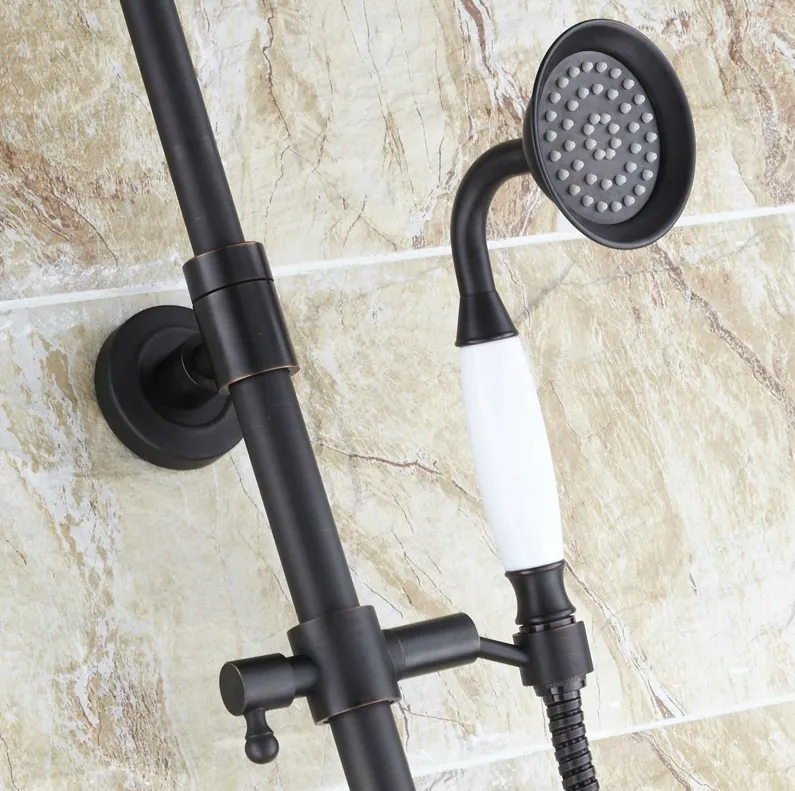 Black Oil Rubbed Brass Single Handle Bathroom 8 Inch Round Rain Shower Faucet Set Bath Mixer Tap Hand Shower Wall Mounted mhg157
Black Oil Rubbed Brass Single Handle Bathroom 8 Inch Round Rain Shower Faucet Set Bath Mixer Tap Hand Shower Wall Mounted mhg157