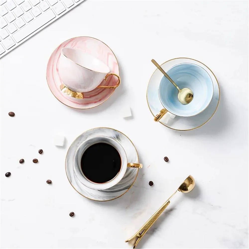 Marble Pattern Ceramic Coffee Cup Saucer Sets Gold Plated Porcelain Tea Milk Breakfast Morning Mugs Birthday Gift +Spoon Dishes
Marble Pattern Ceramic Coffee Cup Saucer Sets Gold Plated Porcelain Tea Milk Breakfast Morning Mugs Birthday Gift +Spoon Dishes