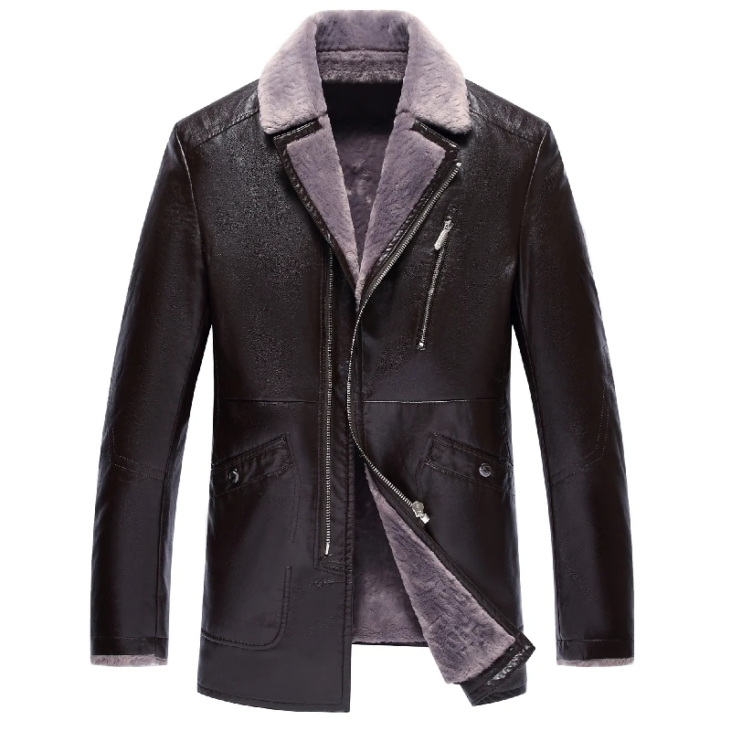 Mens Leather Long Jacket 2019 Winter Wool Warm Zipper Plus Size 8XL 7XL 6XL 5XL Mans Faux Leather Jackets 7718
Mens Leather Long Jacket 2019 Winter Wool Warm Zipper Plus Size 8XL 7XL 6XL 5XL Mans Faux Leather Jackets 7718