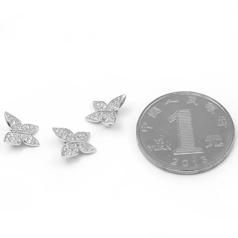 Butterfly Shape 925 Sterling Silver Zircon Stone Spacer Beads Clasps For DIY Double Row Pearl Necklaces Bracelets SC-CZ004 | Украшения и