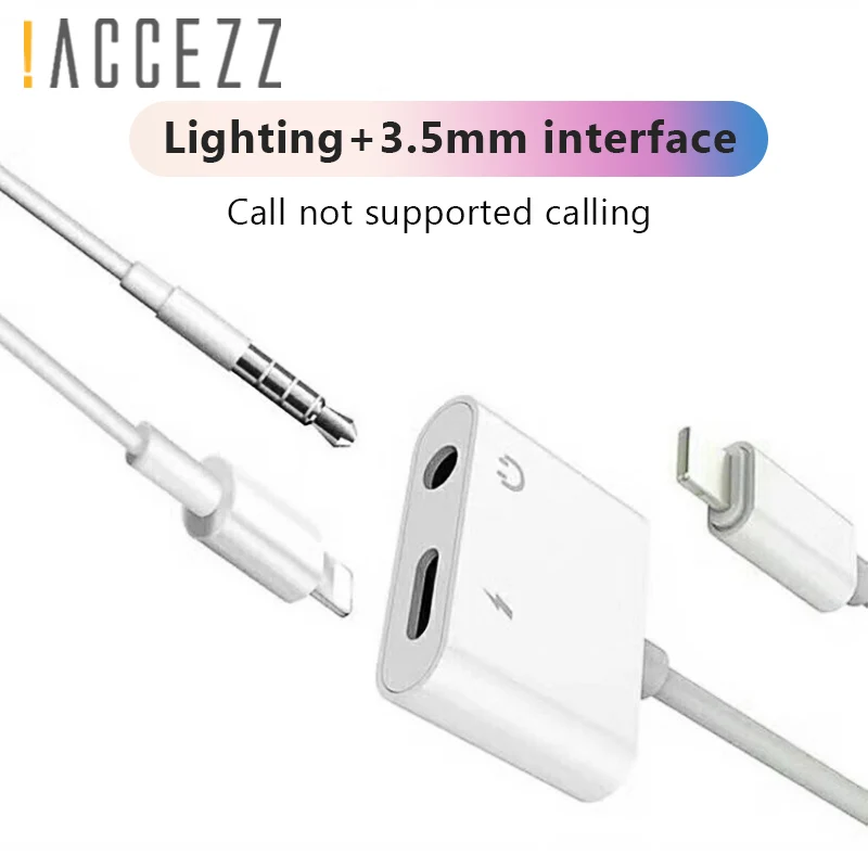 ! ACCEZZ 2 в 1 зарядка-адаптер для наушников IPhone X XS Max XR 7 8 Plus разъем Aux 3 5 мм зарядное