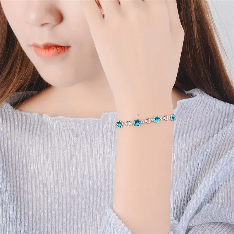 Luxurious Crystal Blue Star Bracelets For Women Jewelry Fashion Silver 925 Female Bracelet For Lady Party Accessories Lover Gift
Luxurious Crystal Blue Star Bracelets For Women Jewelry Fashion Silver 925 Female Bracelet For Lady Party Accessories Lover Gift