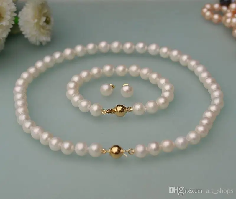 8-9mm Natural Akoya Cultured Pearl GP Necklace + Bracelet + Earrings set>>> Free shipping
8-9mm Natural Akoya Cultured Pearl GP Necklace + Bracelet + Earrings set>>> Free shipping