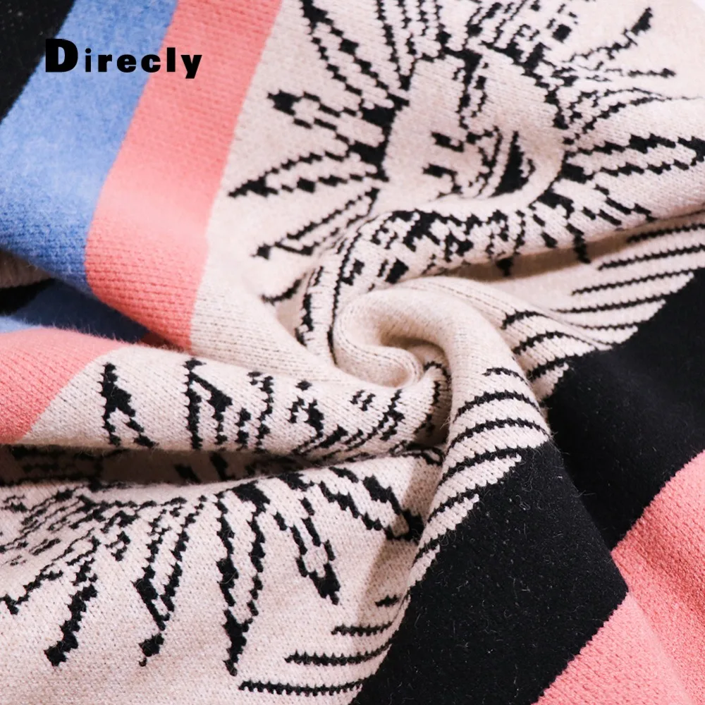 Direcly2018 autumn and winter fashion women's round neck long-sleeved sun embroidered striped knit long-sleeved sweater women
Direcly2018 autumn and winter fashion women's round neck long-sleeved sun embroidered striped knit long-sleeved sweater women