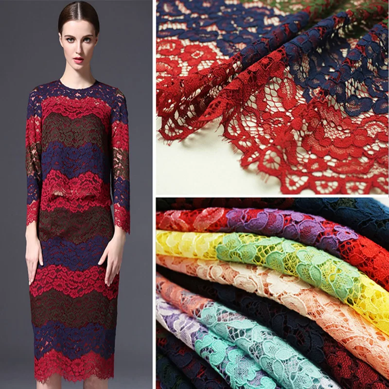 Free Shipping Width 150cm High Quality Double Colors Hollow Embroidered Eyelash Lace Fabric Lace For women Dress
Free Shipping Width 150cm High Quality Double Colors Hollow Embroidered Eyelash Lace Fabric Lace For women Dress