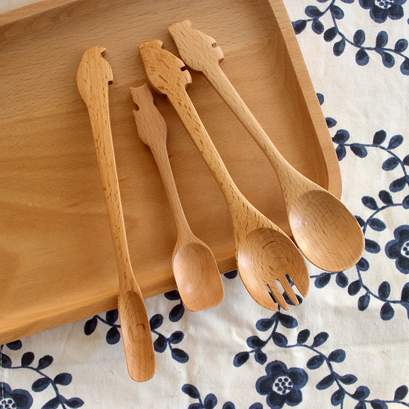 Cartoon Animal Wooden Spoon Children's Student Lovely Small Spoonful Japanese Multi-purpose Honey/Milk/Kitchen/Rice/Soup Spoons
Cartoon Animal Wooden Spoon Children's Student Lovely Small Spoonful Japanese Multi-purpose Honey/Milk/Kitchen/Rice/Soup Spoons