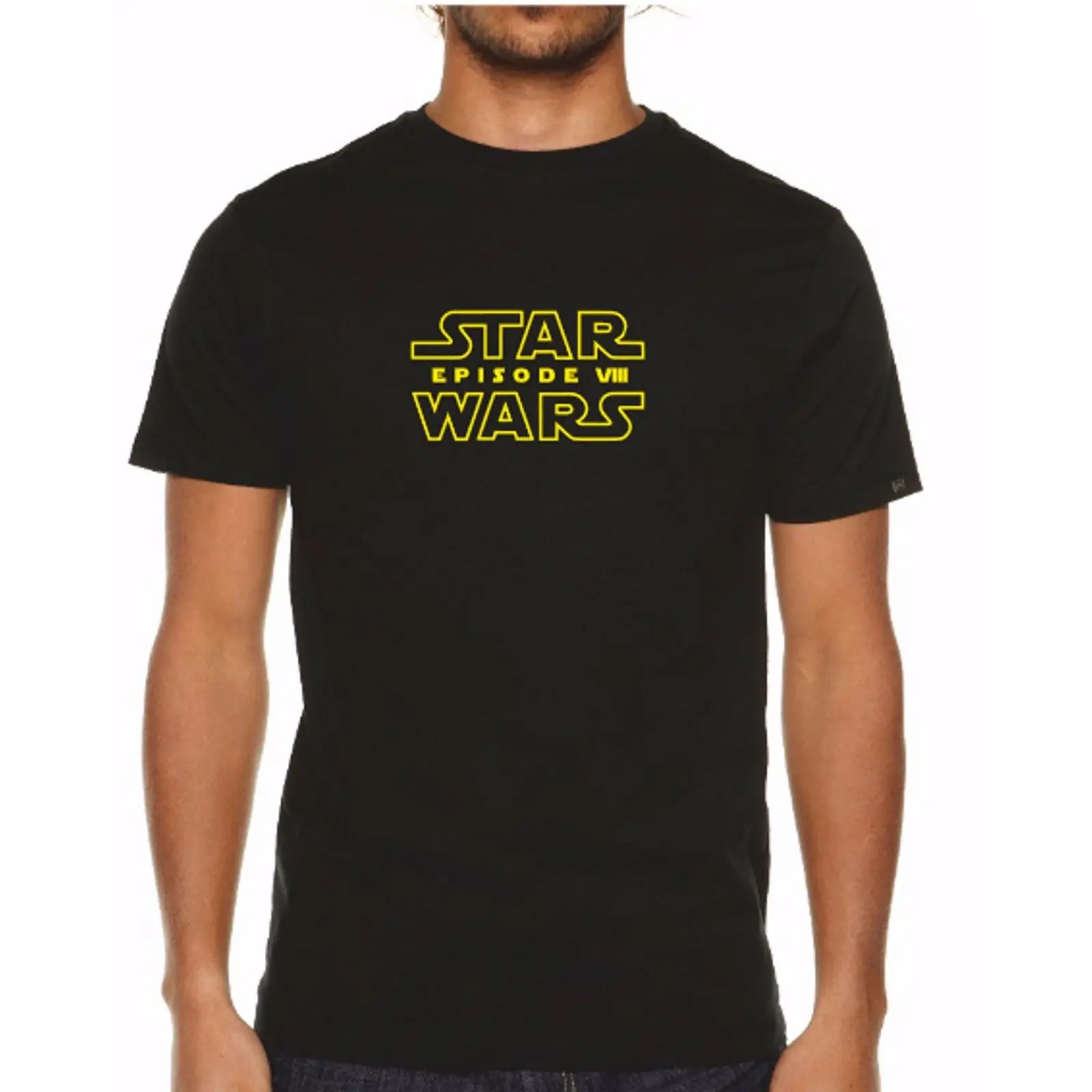 Звездные войны 8 я Футболка написанный логотип Мужская Starwars Episode футболка