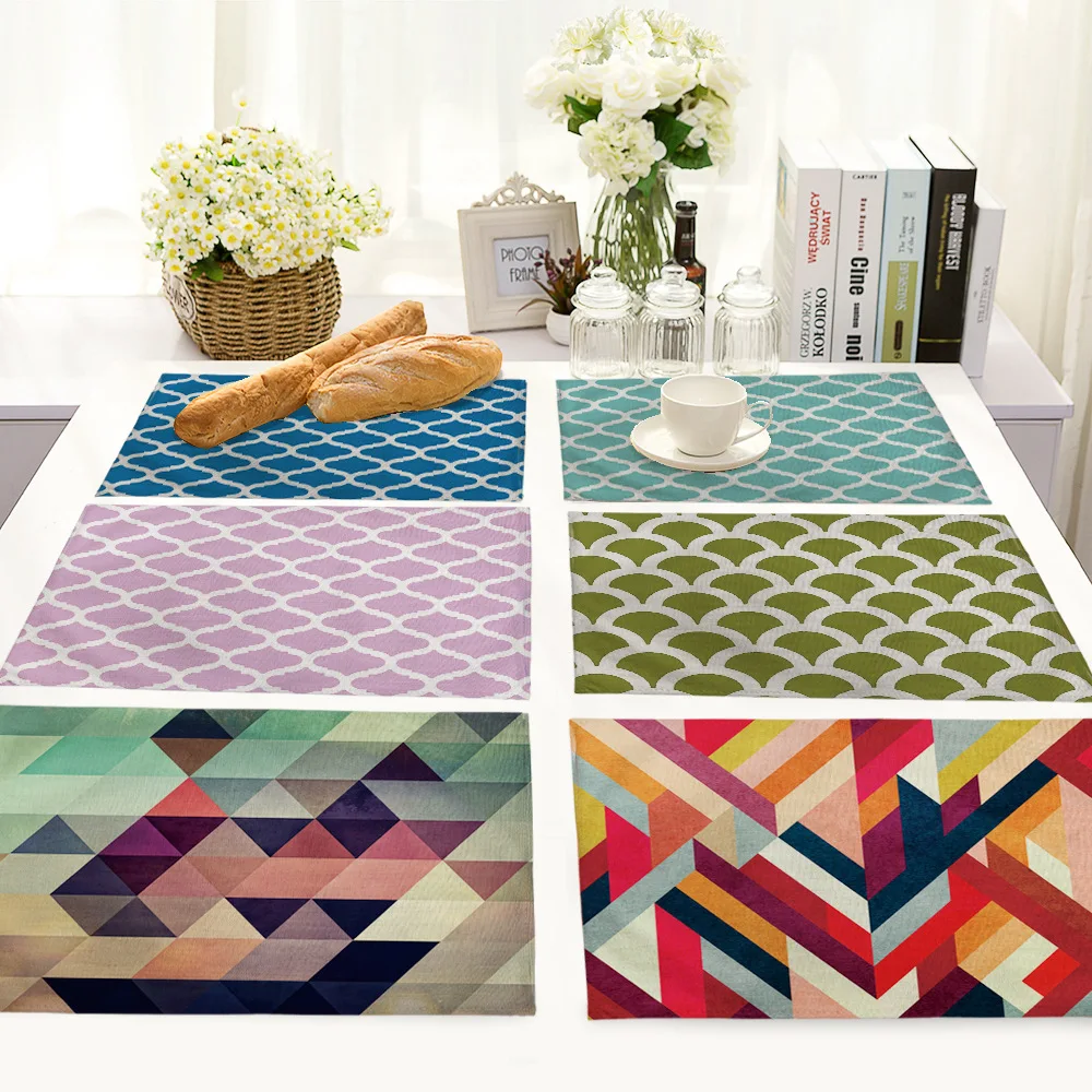 Modern Abstract Geometric Lines Colorful Placemat Scale-like Line Triangular Table Accessories Pad Home Kitchen Table Mat
Modern Abstract Geometric Lines Colorful Placemat Scale-like Line Triangular Table Accessories Pad Home Kitchen Table Mat